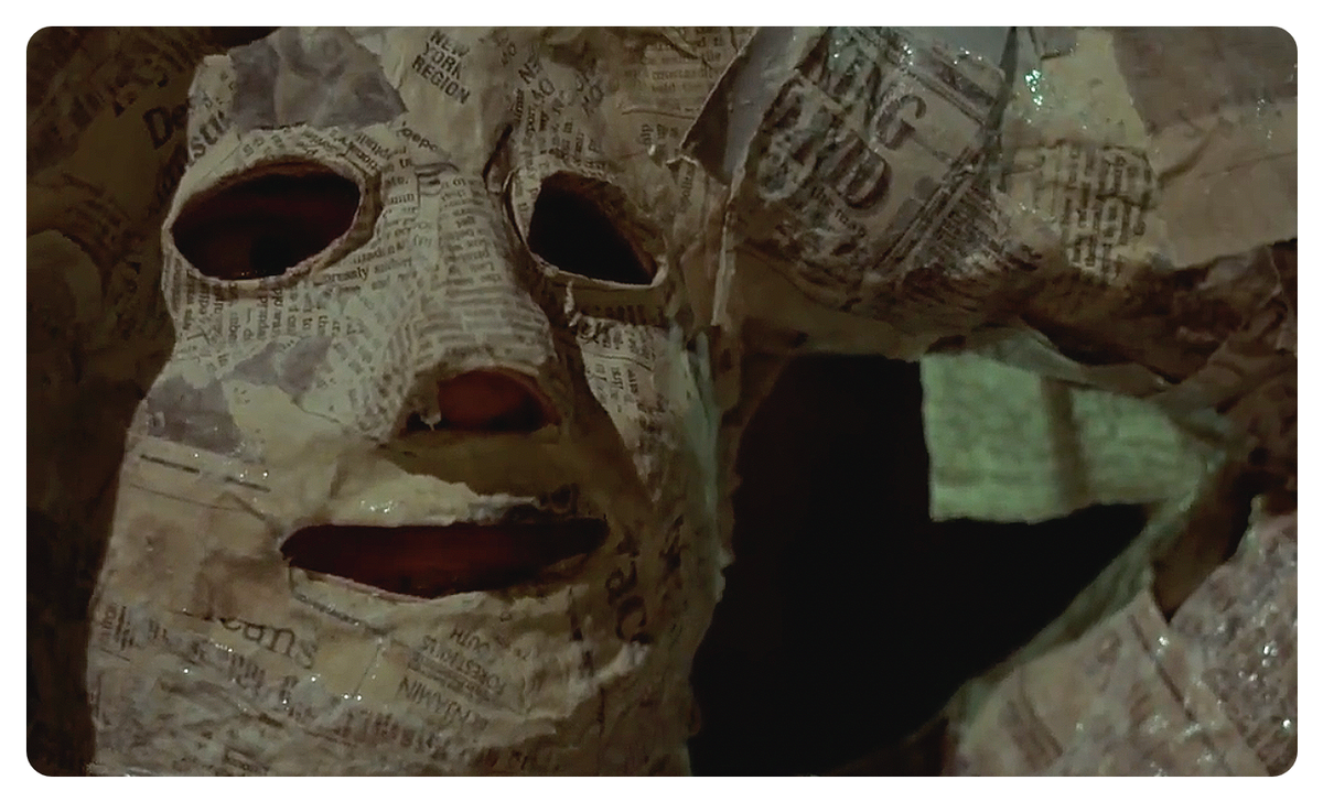 a man encased in plaster in after hours