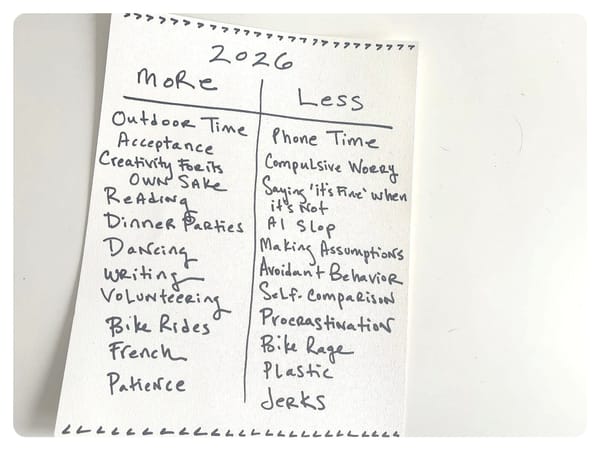 my more and less list for 2026