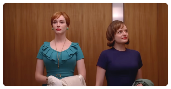 Joan Holloway and Peggy Olson in Mad Men